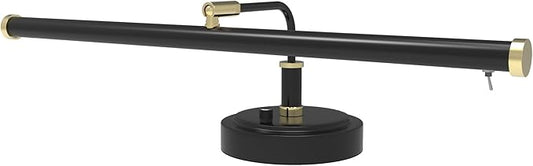 Cocoweb Adjustable LED Upright Piano Desk Lamp in Black with Brass Accents - PLED101D - Aura Lighting