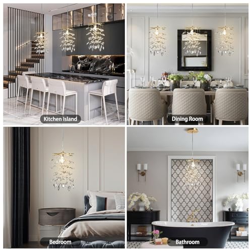 8.3" Crystal Pendant Light for Kitchen Island