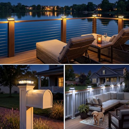 4x4 Solar Post Cap Lights Outdoor 12Pack (12 Count)