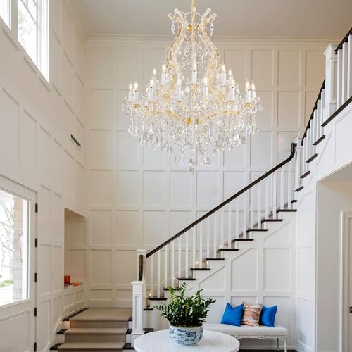 Large Gold Crystal Chandelier Light Fixtures