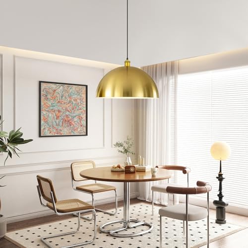 Large Brushed Gold Pendant Light
