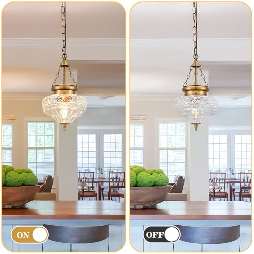 Vintage Antique Brass Pendant Light