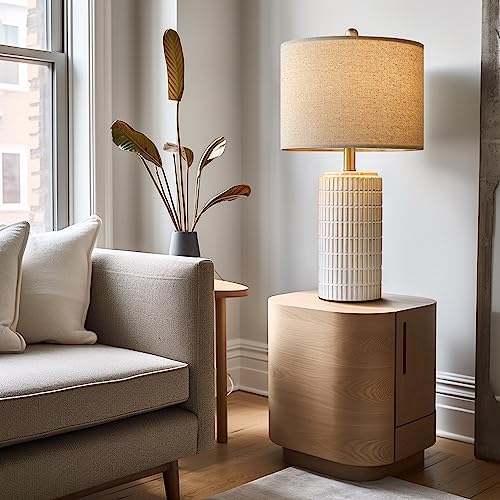 23" Modern Ceramic Table Lamp Set of 2 for Living Room Bedroom (2 Count)