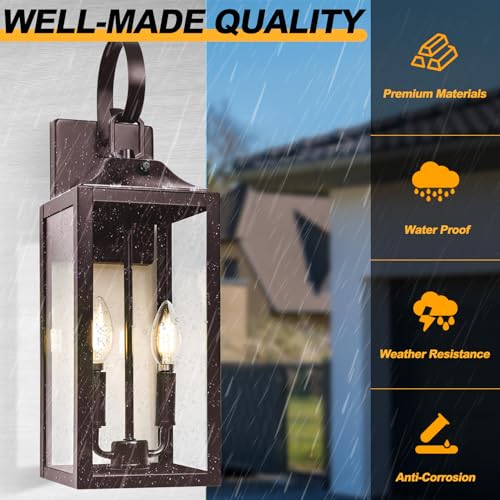 19" Dusk to Dawn Bronze Outdoor Light Fixture (2 Count)