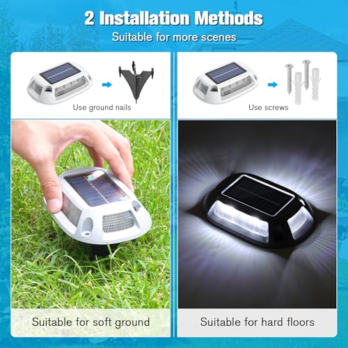 Solar Driveway Lights Dock Deck Lights 8 Pack (8 Count)