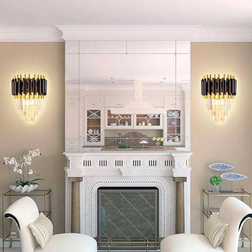 Black Crystal Wall Sconce