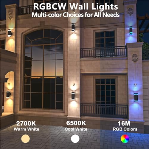 Smart RGB Outdoor Wall Lights (2 Count)