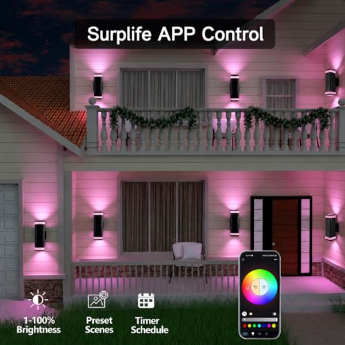Smart RGB Outdoor Wall Lights (2 Count)
