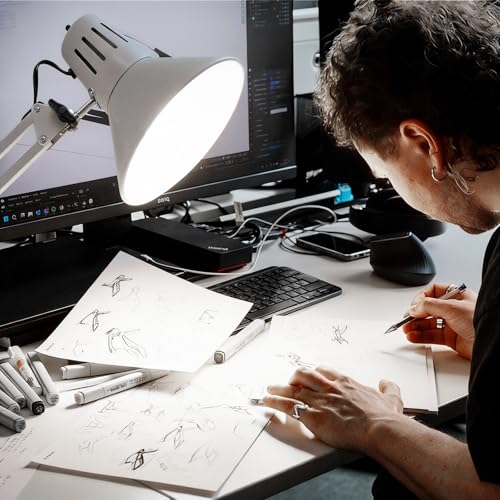 White Desk Lamp with Clamp
