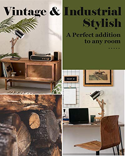 Touch Control Sapele Wood Desk Lamp with Wireless Charging & USB Port