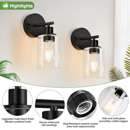 Set of 2 Wall Sconces for Bathroom (2 Count)