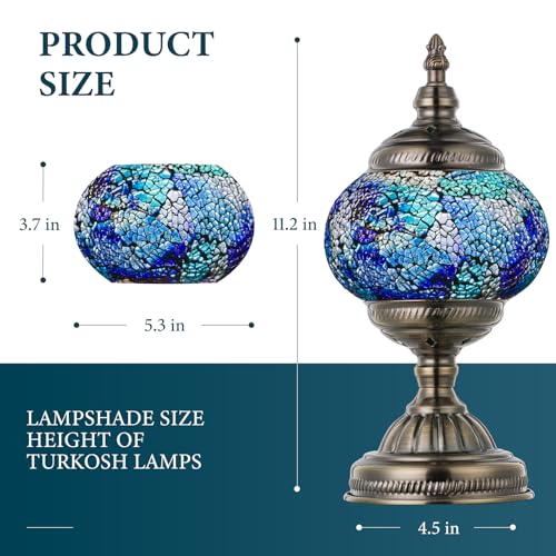 Turkish Mosaic Lamp Stained Glass Table Lamp with Tiffany Style