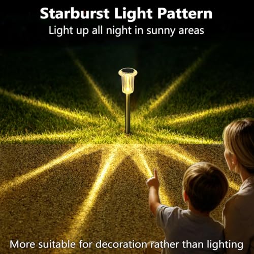 10 Pack Solar Pathway Lights Outdoor Waterproof Warm White LED (10 Count)