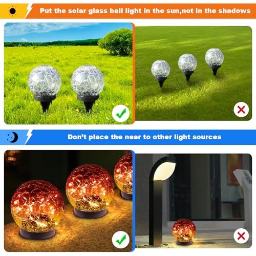 Solar Globe Lights Outdoor Waterproof (4 Count)