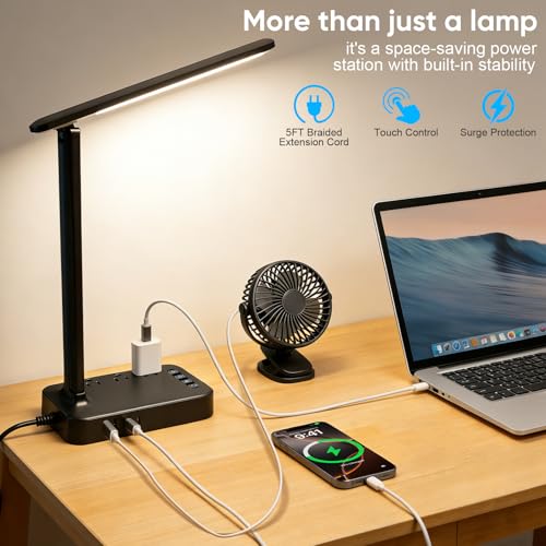LED Desk Lamp with Power Strip