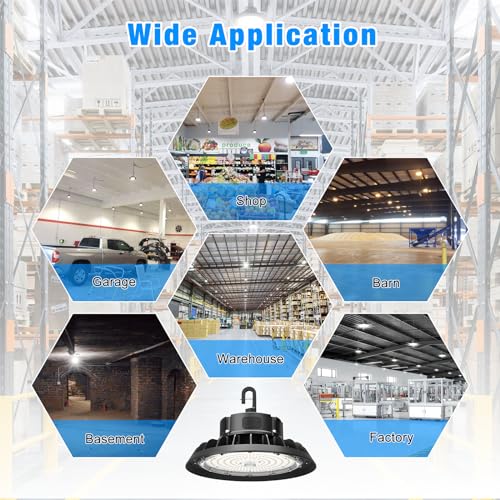 15000LM Super Bright High Bay Lights 5000K (4 Count)
