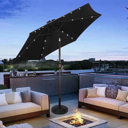 7.5 ft Solar Umbrella 18 LED Lighted Patio Umbrella Table Market Umbrella