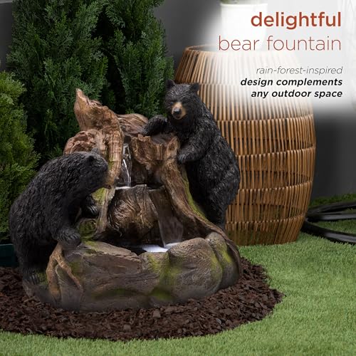GXT252 24" Outdoor Floor Bears Climbing Fountain with LED Lights