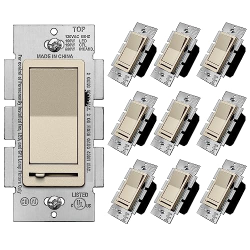 10 Bulk Matte Champagne Gold Dimmer Switch (10 Count)