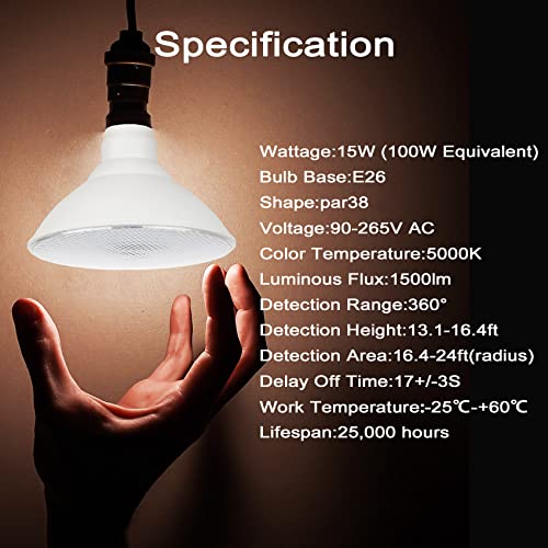 Radar Motion Sensor Outdoor Flood Light Bulbs (2 Count)