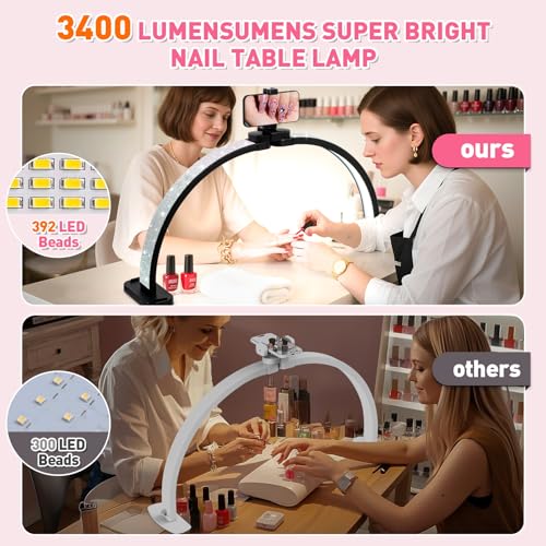Super Large 31in Half Moon Light for Nail Desk