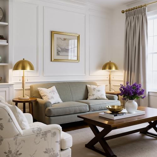 24" Modern Table Lamps Set of 2 for Living Room Gold Metal Nightstand Lamp with High (2 Count)