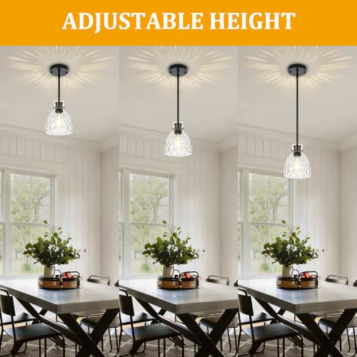 Modern Black Pendant Lights Kitchen Island 2 Pack Hanging Light 5.9"