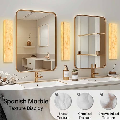 Alabaster Wall Sconces Natural Marble Bathroom Vanity Wall Light Fixture