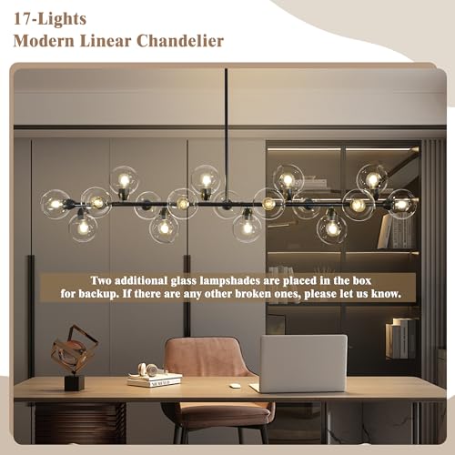 75'' Linear Chandeliers for Dining Room Extra Long Sputnik Chandelier