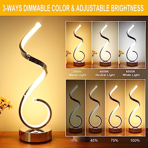 Modern Spiral LED Table Lamp Set of 2 (2 Count)