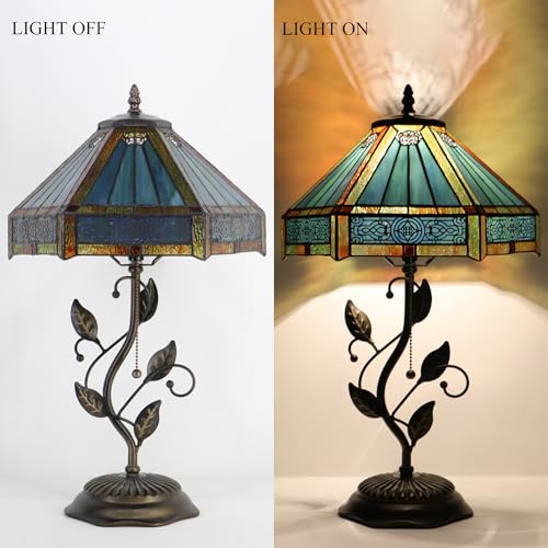 Tiffany Lamp Stained Glass Table Bedside Reading Light W12H19 inch
