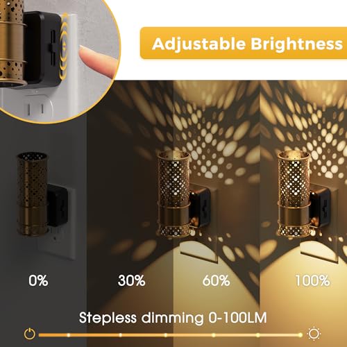 Night Light 2 Pack Dimmable Night Lights Plug into Wall (2 Count)
