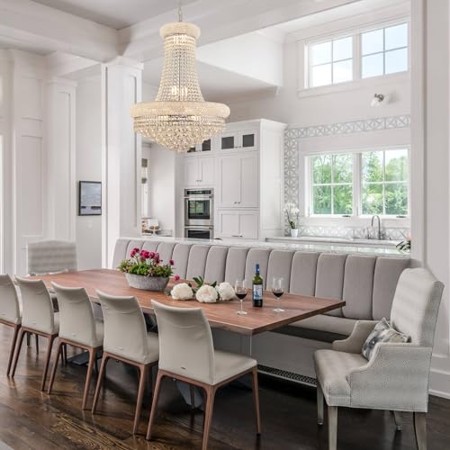 14 Lights Chrome Finish Empire Crystal Chandelier Lighting for Living Room Foyer Dining Room Hallway Entryway