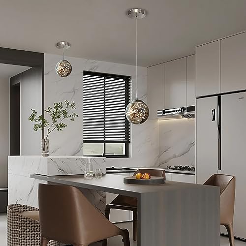 Modern Pendant Light Fixtures for Kitchen Island Sphere Pendant Light Small Hanging Crystal Chandelier for Bedroom Entryway Living Room Foyer Hallway LED Chandeliers for Dining Room (127 Count)