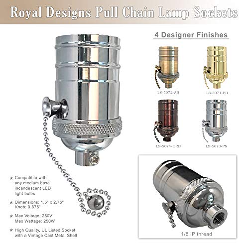 Pull Chain Lamp Socket for Incandescent LED Bulbs (2 Count)