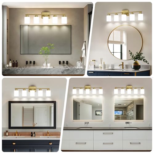 Brushed Gold Bathroom Light Fixtures Vanity Lights Over Mirror