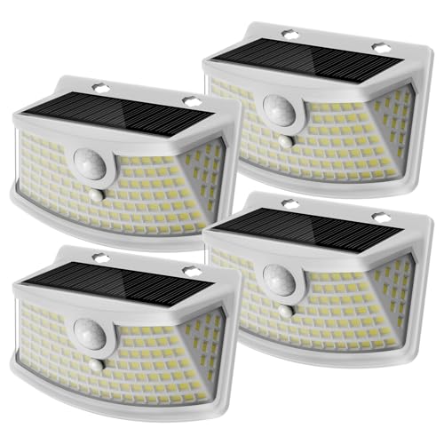Solar Motion Sensor Lights Outdoor 120 LEDs (4 Count)