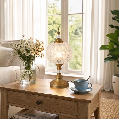 Vintage Table Lamp 8.3" Desk Lamp Table Light with Plug Switch