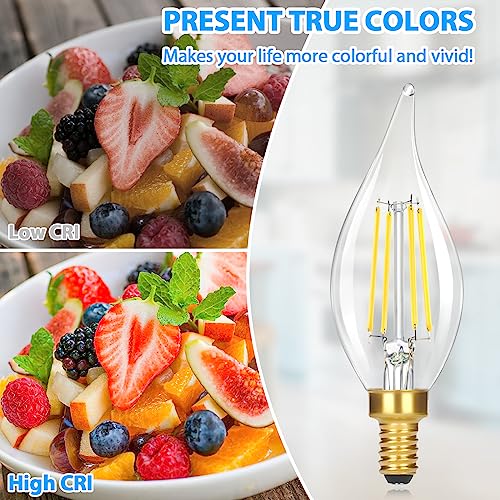E12 4W Dimmable Candelabra LED Light Bulbs (12 Count)