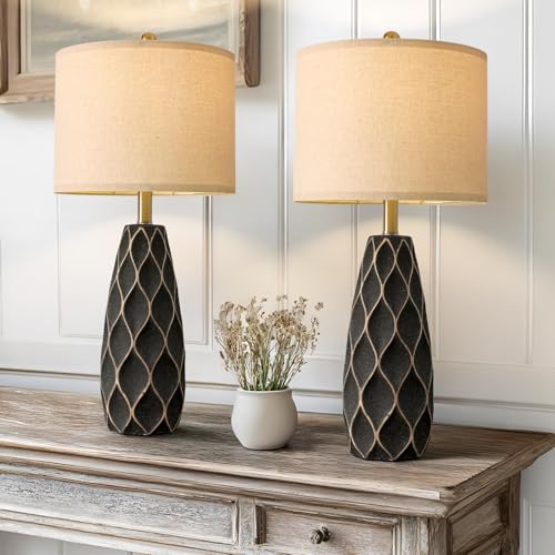 27.5" Ceramic Table Lamps for Bedroom Living Room Lamps Set of 2 (2 Count)