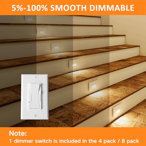 8 Pack 3CCT 120V Motion Sensor LED Step Lights Indoor Outdoor (8 Count)