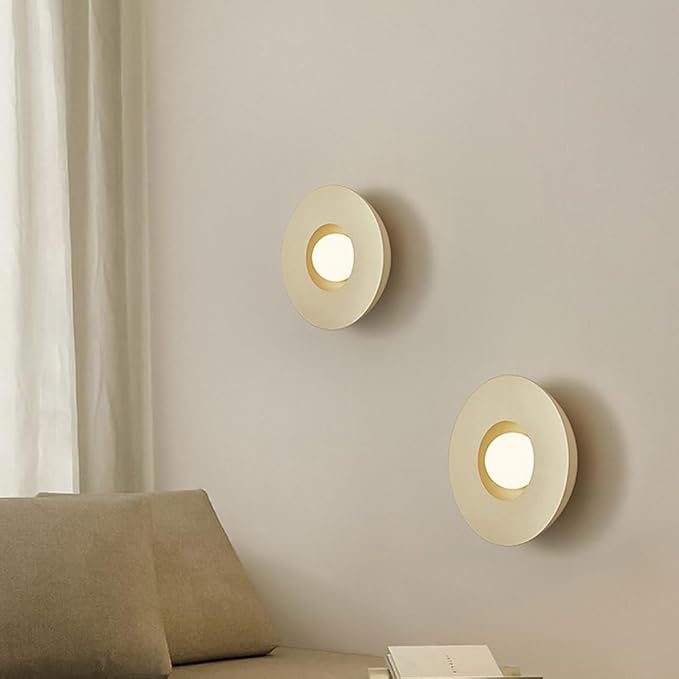 Vintage Japanese Wall Sconce, Wabi-Sabi Style Resin Wall Lamps with Globe Glass Lampshade, Hardwired Wall Mounted Light, Art Decor Wall Light Fixtures for Bedroom, Living Room, Dining Room
