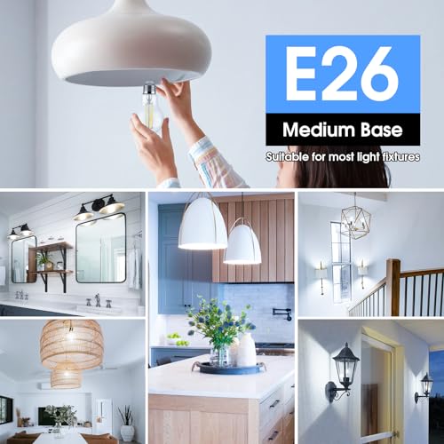 60W Equivalent E26 LED Filament Light Bulbs (12 Count)