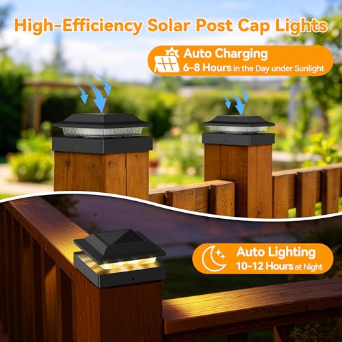 Solar Post Cap Lights for 4x4 Wood (2 Count)