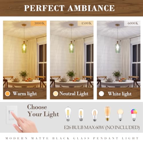 Green Glass Pendant Lights Kitchen Island (2 Count)