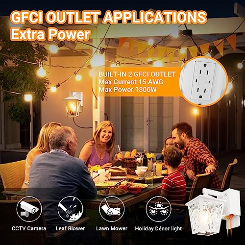 Porch Lights with GFCI Outlet Aircraft Grade Aluminum Alloy