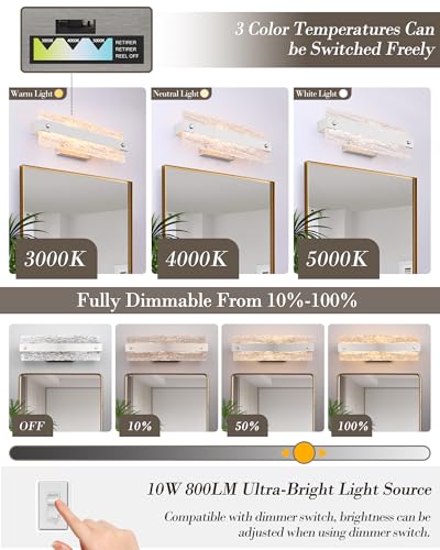 Modern LED Bathroom Vanity Light Fixture Over Mirror