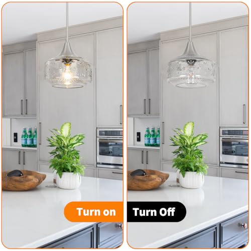 Brushed Nickel Pendant Light Adjustable Hanging Light for Kitchen Island