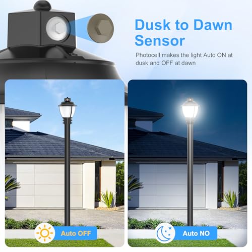 2Pack Post Top Light with Dusk to Dawn Photocell (2 Count)