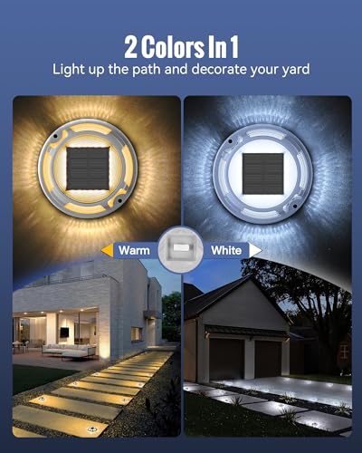 Solar Driveway Dock Lights Outdoor Waterproof 12 Pack (12 Count)